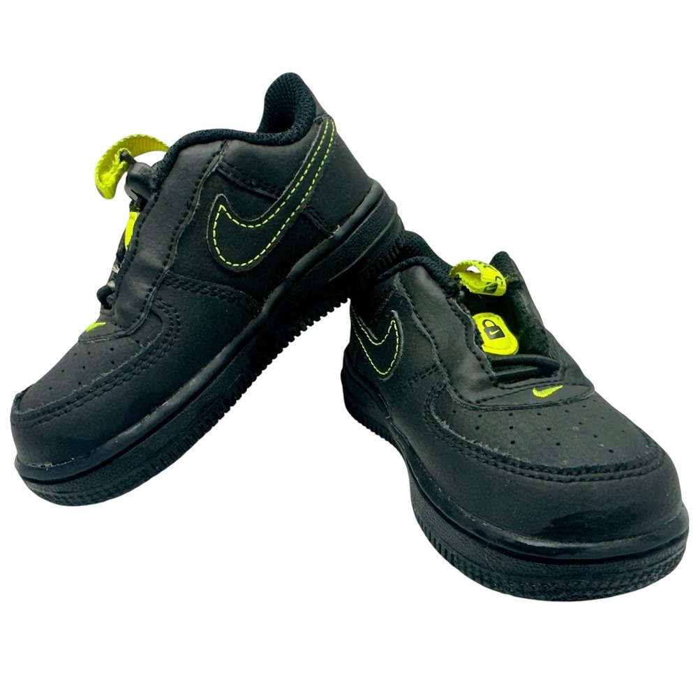 Nike Force 1 Toggle PS AF1‎ Black Volt Yellow 7C Kids Sneaker Shoe CU5287-002